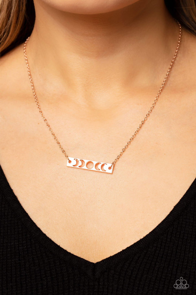 LUNAR or Later - Rose Gold Necklace-Paparazzi - The Sassy Sparkle