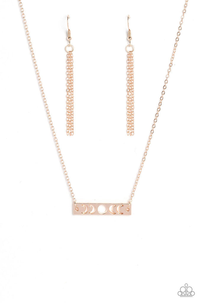 LUNAR or Later - Rose Gold Necklace-Paparazzi - The Sassy Sparkle