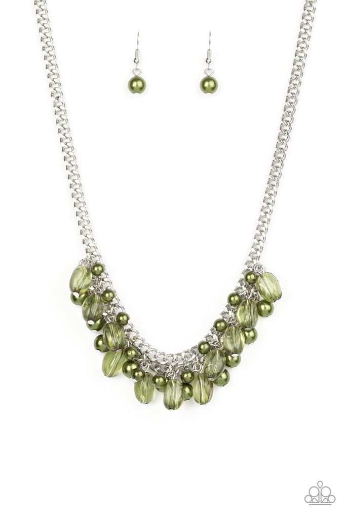 5th Avenue Flirtation - Green Pearl Necklace-Paparazzi