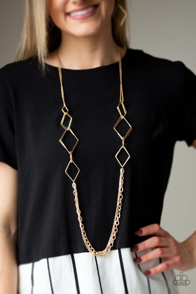 Paparazzi-Fashion Fave-Gold Necklace-Long - The Sassy Sparkle