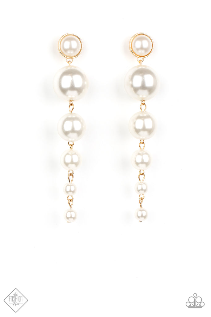 Living A WEALTHY Lifestyle-Gold and Pearl Post Earrings - The Sassy Sparkle