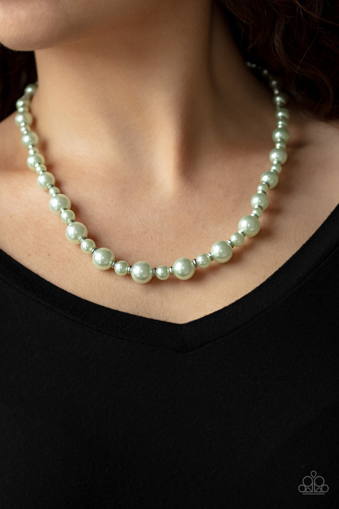 Pearl Heirloom - Green Necklace-Paparazzi
