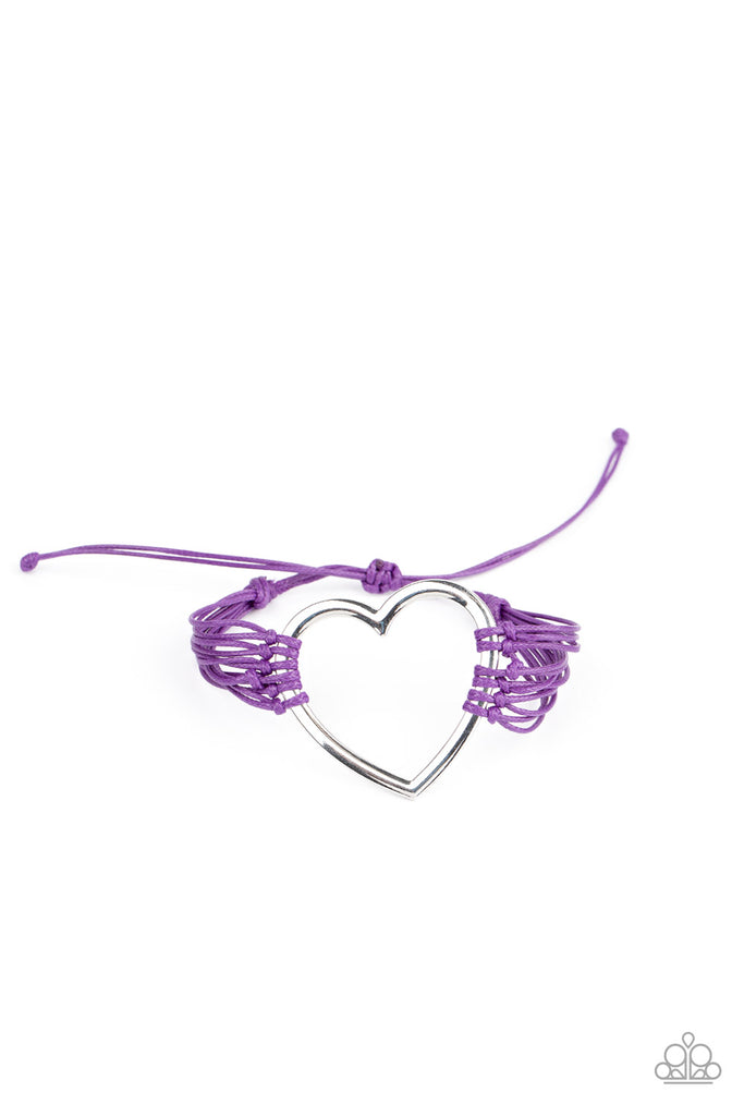 Playing With My HEARTSTRINGS - Purple Bracelet-Paparazzi