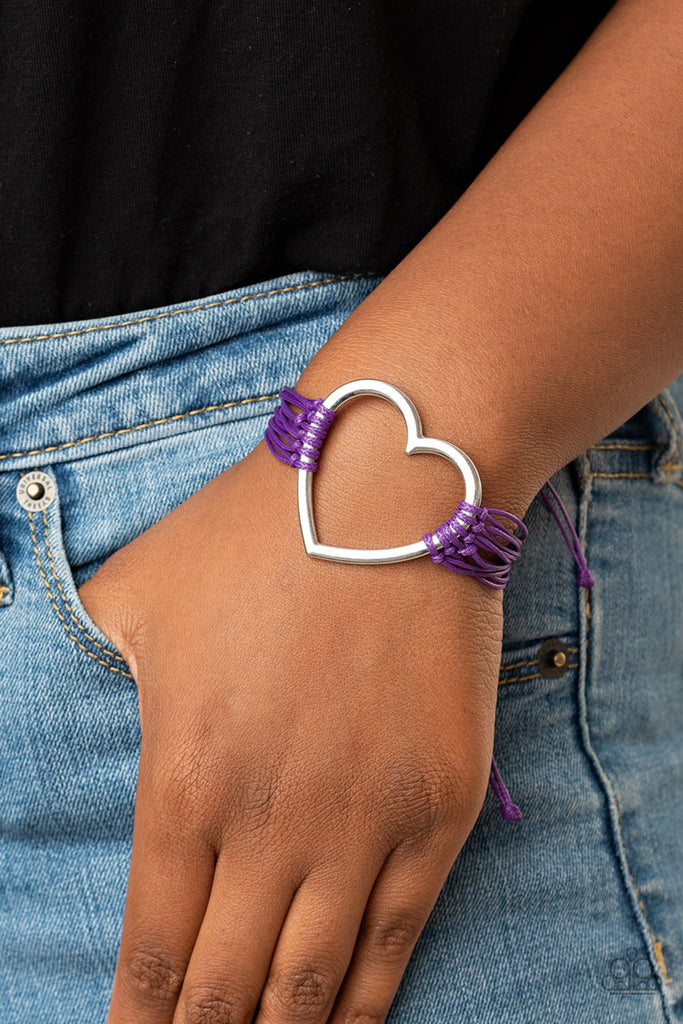 Playing With My HEARTSTRINGS-Purple Bracelet-Paparazzi - The Sassy Sparkle