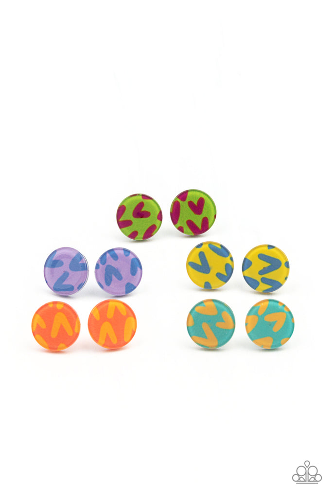 Starlet Shimmer Earrings - Multi Colored Resin Discs-Paparazzi - The Sassy Sparkle