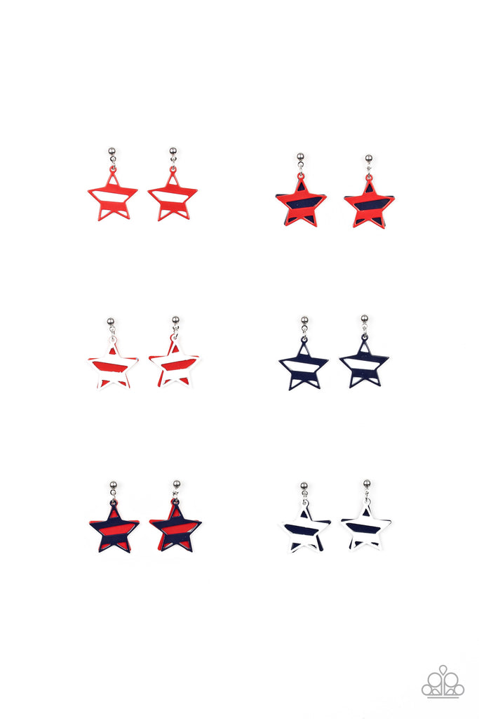 Starlet Shimmer Earring-Star Posts-Americana-Paparazzi - The Sassy Sparkle
