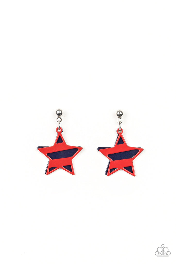 Starlet Shimmer Earring-Star Posts-Americana-Paparazzi - The Sassy Sparkle