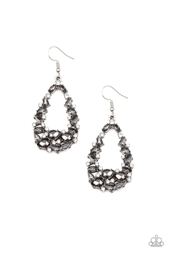 Paparazzi-To BEDAZZLE, or Not to BEDAZZLE-silver Rhinestone Earrings - The Sassy Sparkle
