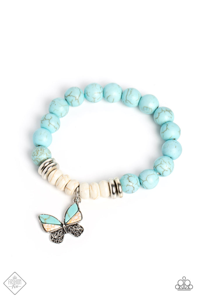 PRE  ORDER Bold Butterfly - Blue Paparazzi Bracelet - The Sassy Sparkle