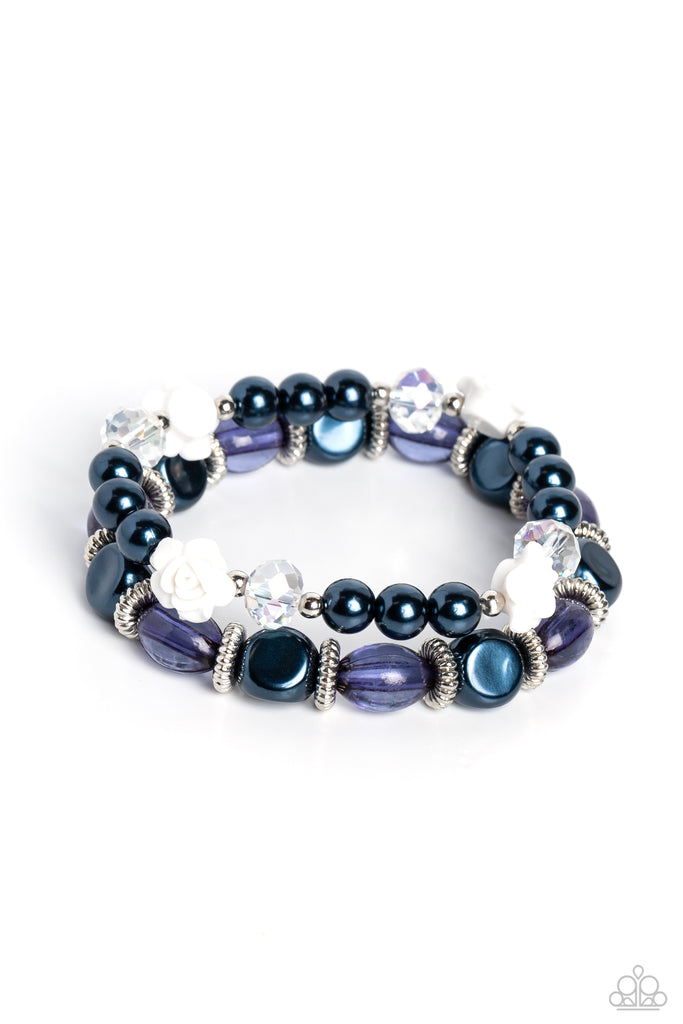 Who ROSE There? - Blue Pearl Bracelet-Paparazzi