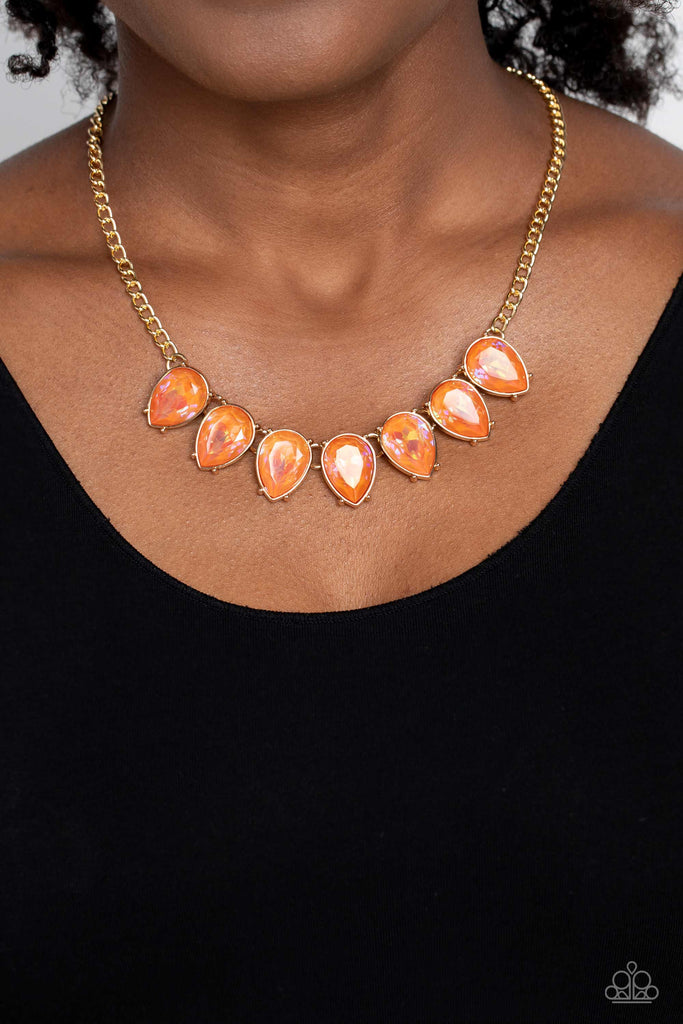 FLIRTY Dancing - Orange Necklace-Paparazzi