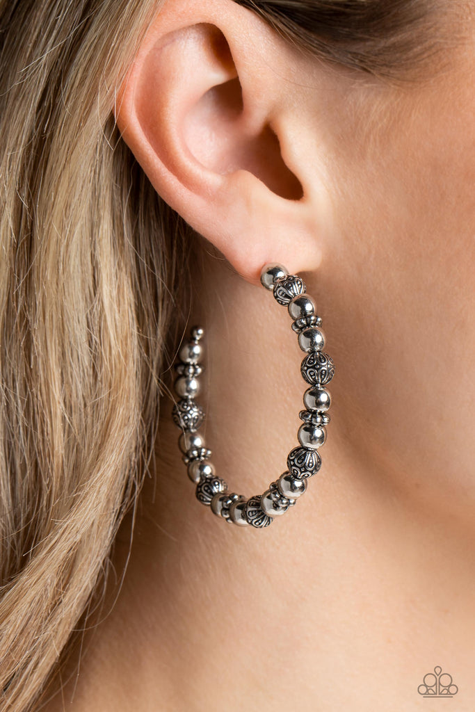 Rebuilt Ruins - Silver Earring-Paparazzi