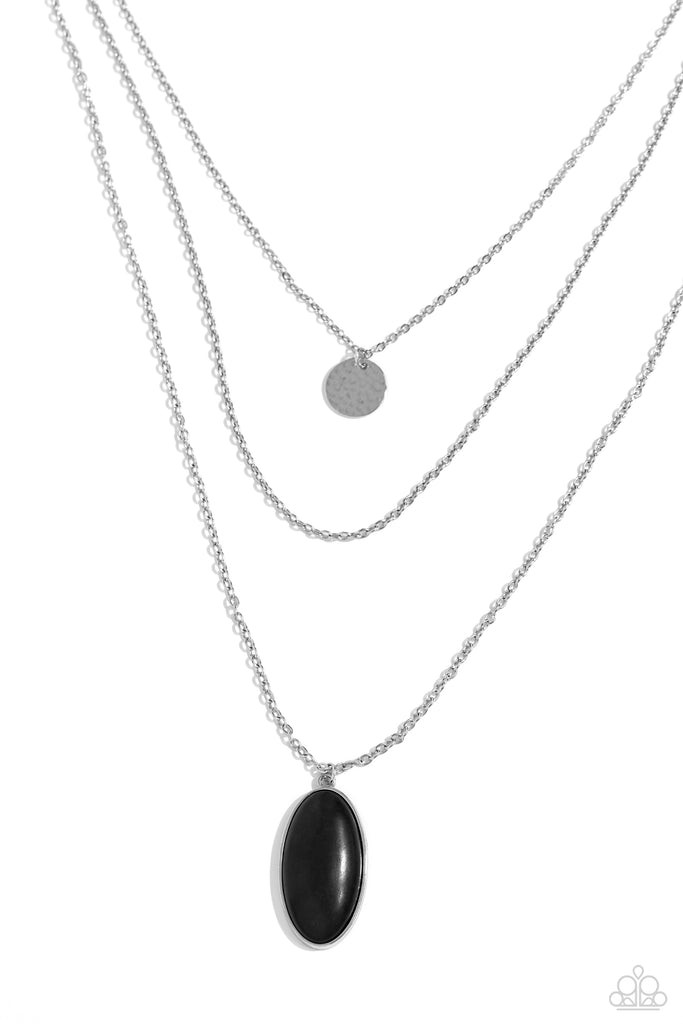 Perennial Phenomena - Black Stone Necklace-Paparazzi - The Sassy Sparkle