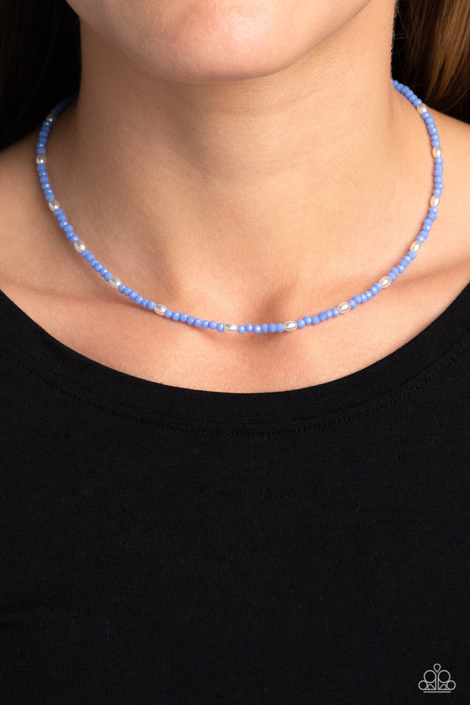 Beaded Blitz - Blue Necklace-Paparazzi