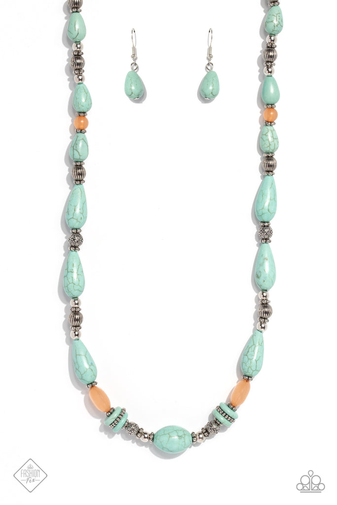 Nile River Redux - Blue Stone Necklace-Paparazzi