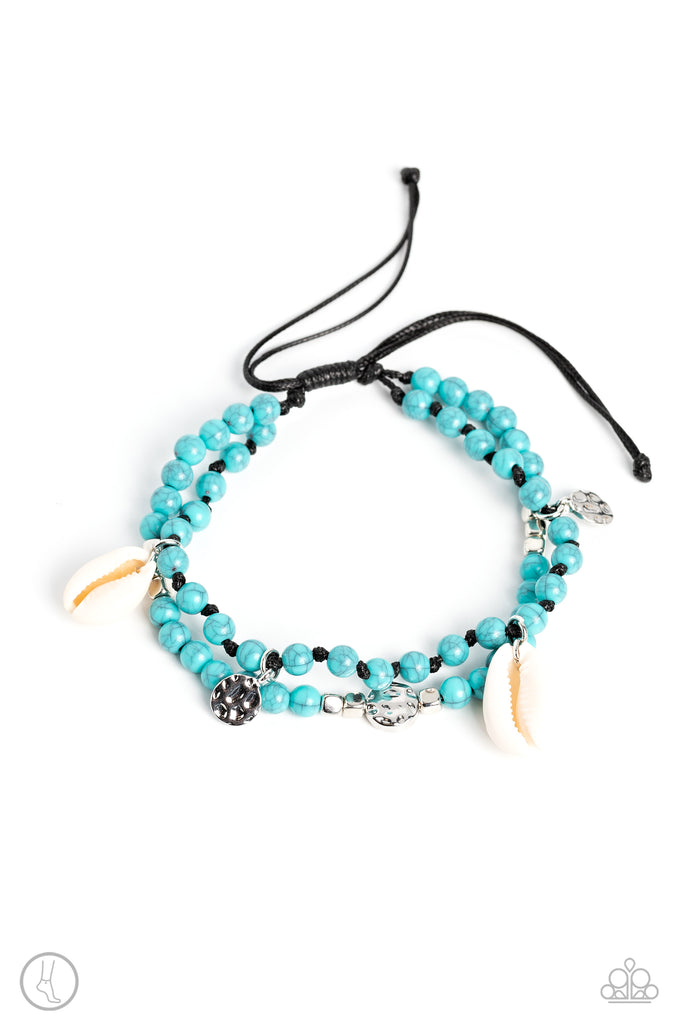 Buy and SHELL - Blue Paparazzi Anklet - The Sassy Sparkle
