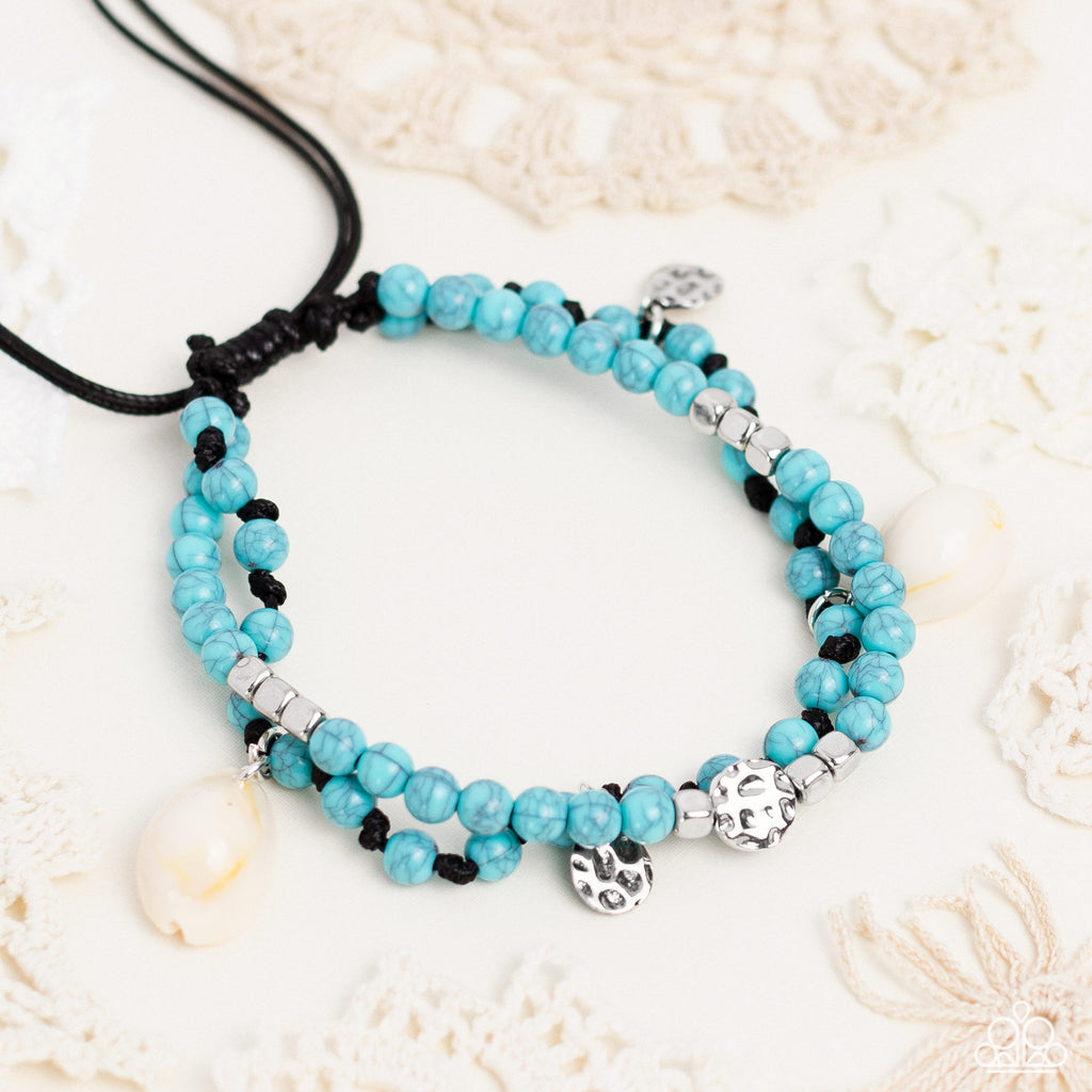 Buy and SHELL - Blue Paparazzi Anklet - The Sassy Sparkle