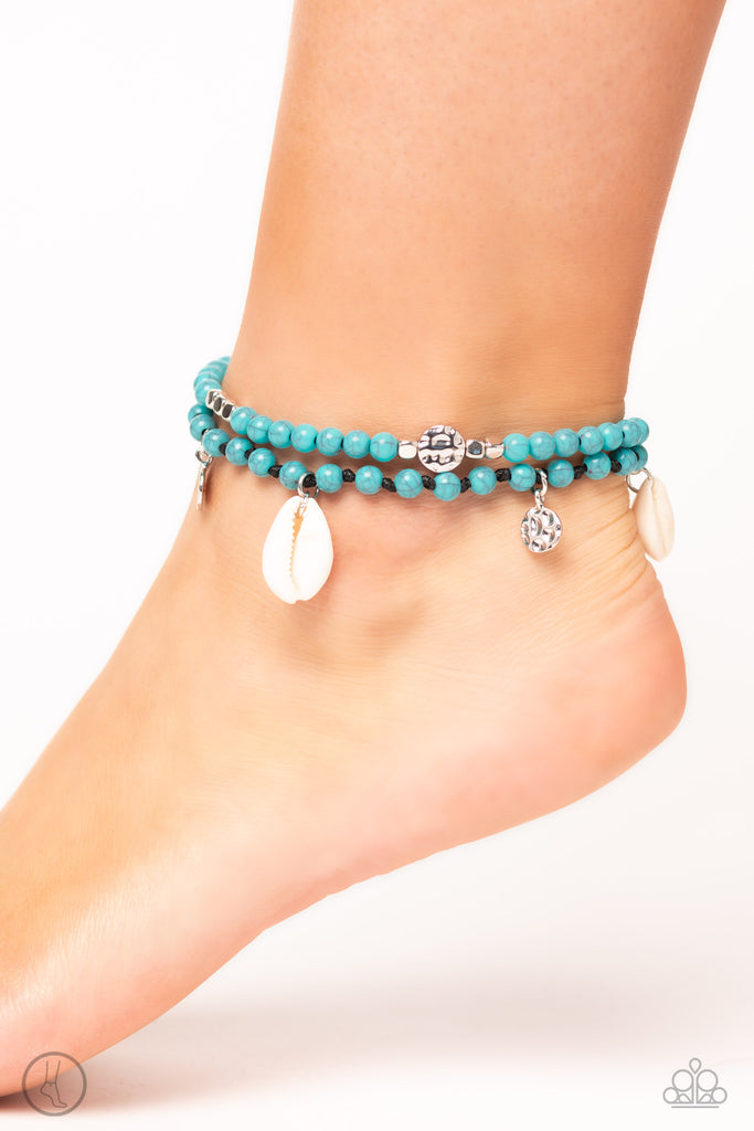 Buy and SHELL - Blue Paparazzi Anklet - The Sassy Sparkle