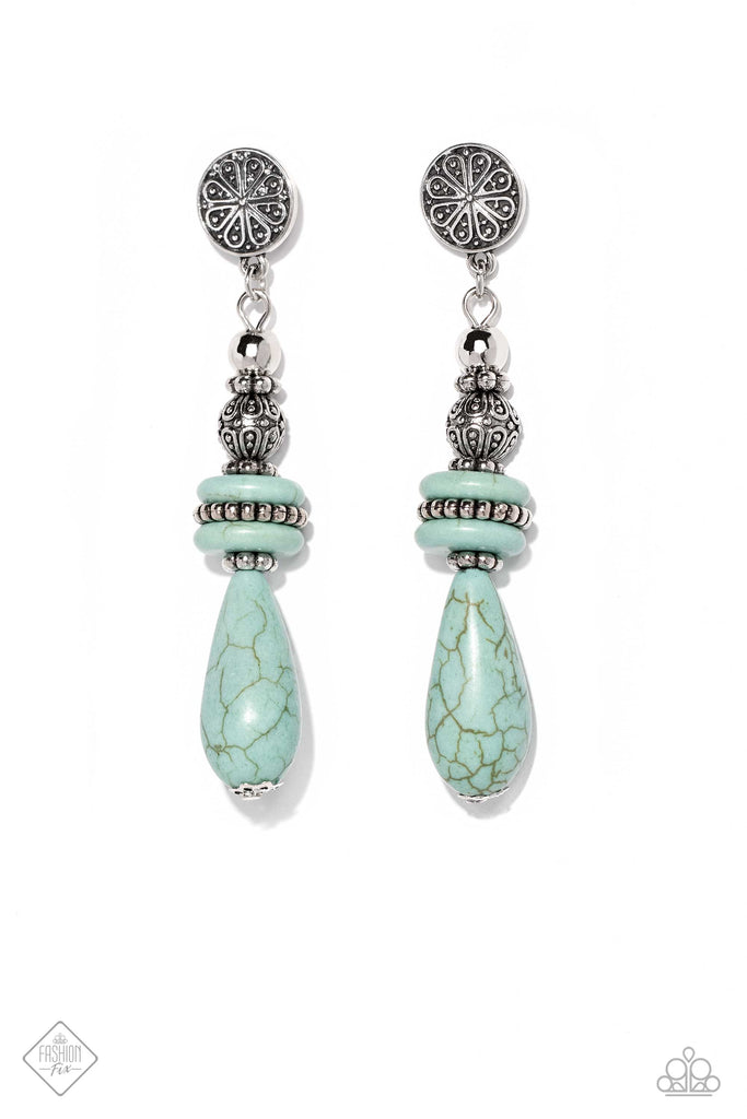 Desert Fever - Blue Stone Post Earring-Paparazzi