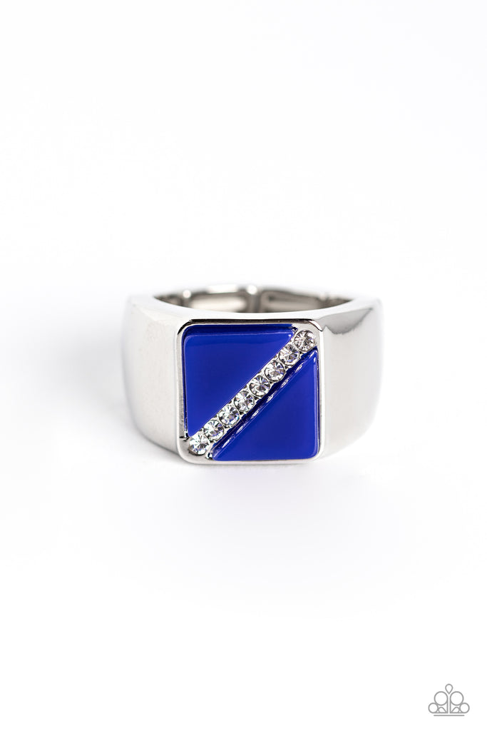 Diagonally Dominant - Blue Urban Ring-Paparazzi