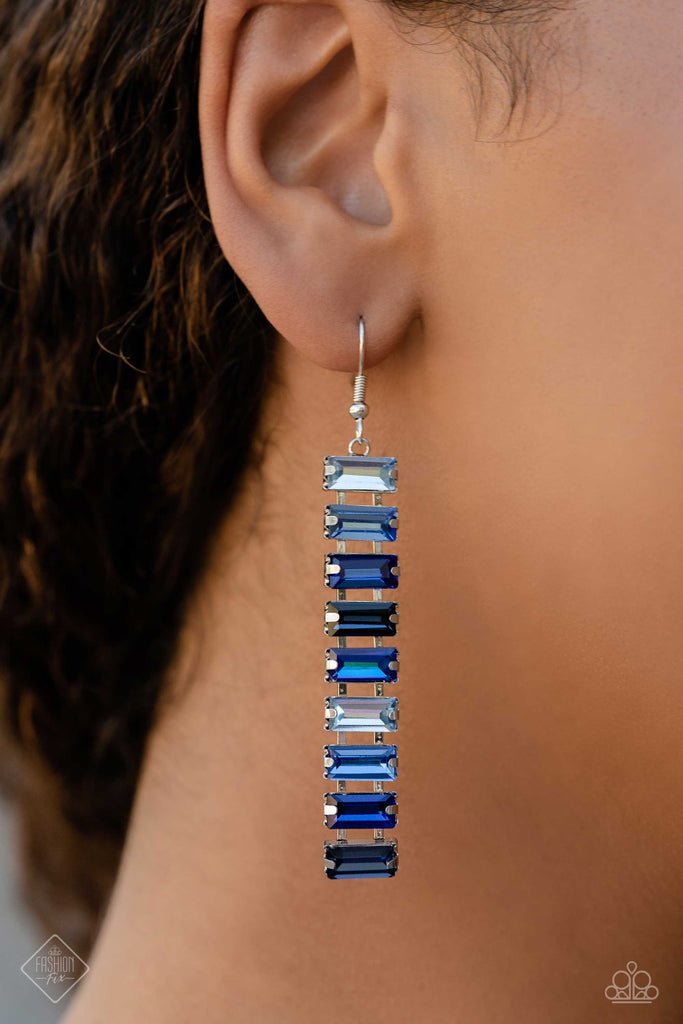 Superbly Stacked - Blue Earring-Paparazzi