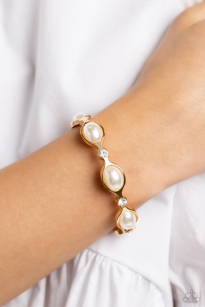 Are You Gonna Be My PEARL? - Gold Paparazzi Bracelet