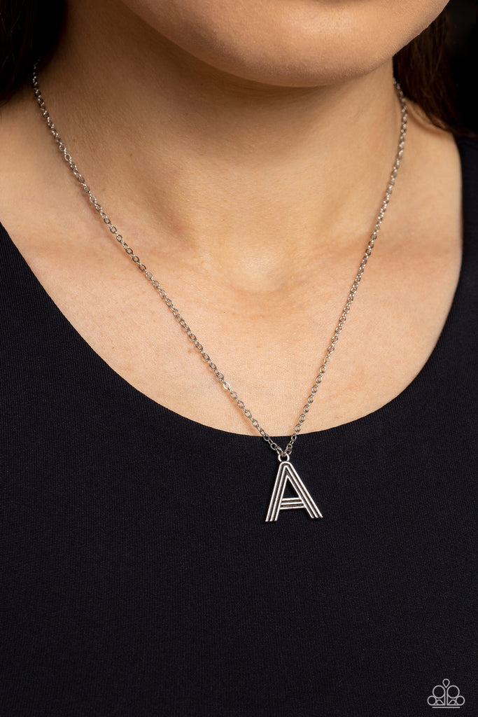 Leave Your Initials - Silver - A Paparazzi Necklace