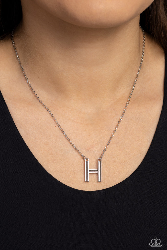 Leave Your Initials - Silver - H Paparazzi Necklace