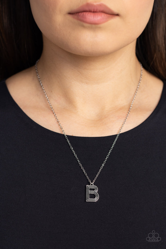 Leave Your Initials - Silver - B Paparazzi Necklace