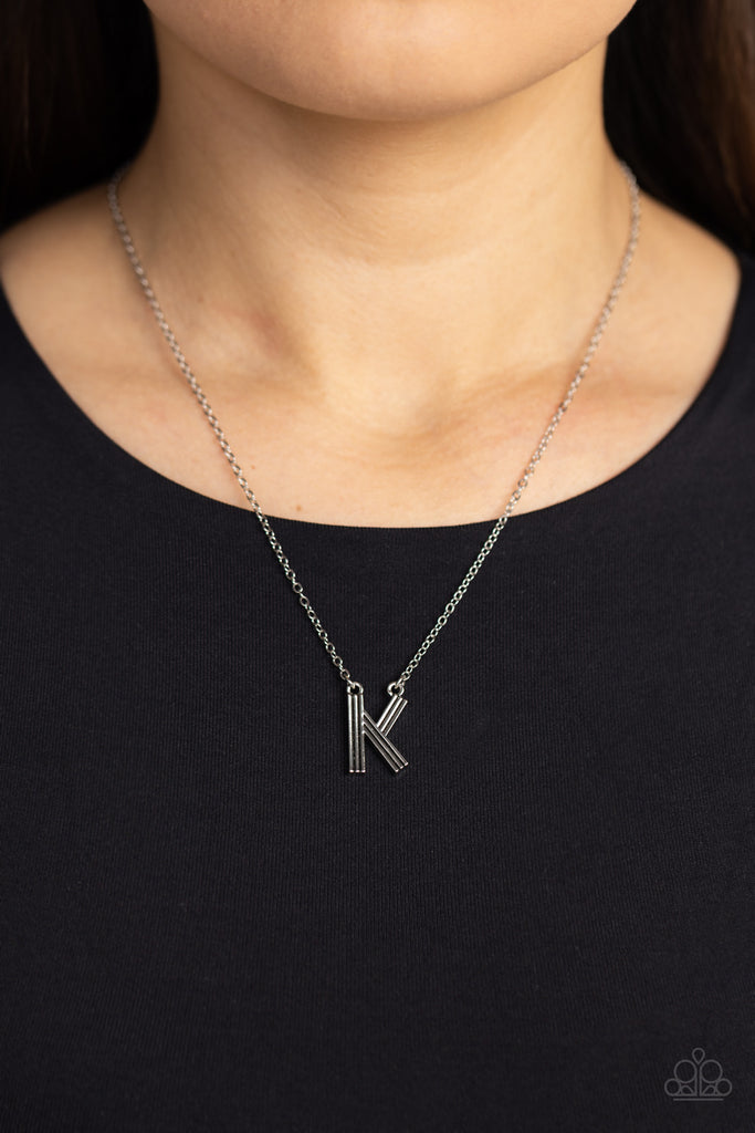 Leave Your Initials - Silver - K Paparazzi Necklace