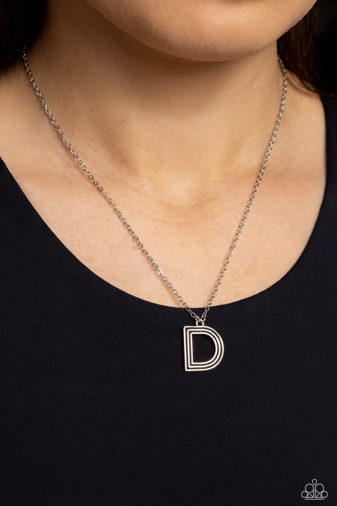 Leave Your Initials - Silver - D Paparazzi Necklace