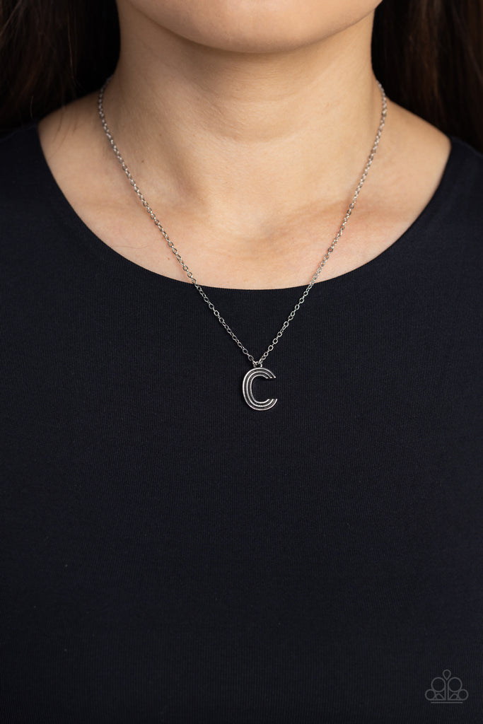 Leave Your Initials - Silver - C Paparazzi Necklace