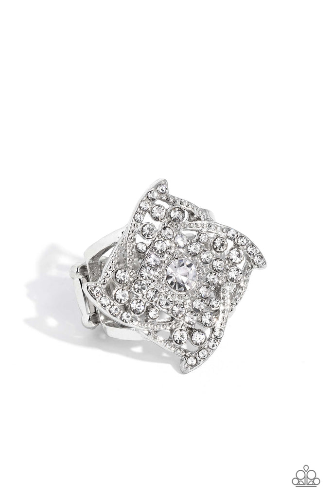 Tilted Talent - White Paparazzi Ring - The Sassy Sparkle