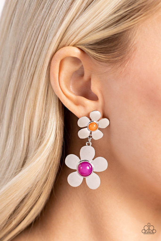 Fashionable Florals - Pink Post Earring-Paparazzi