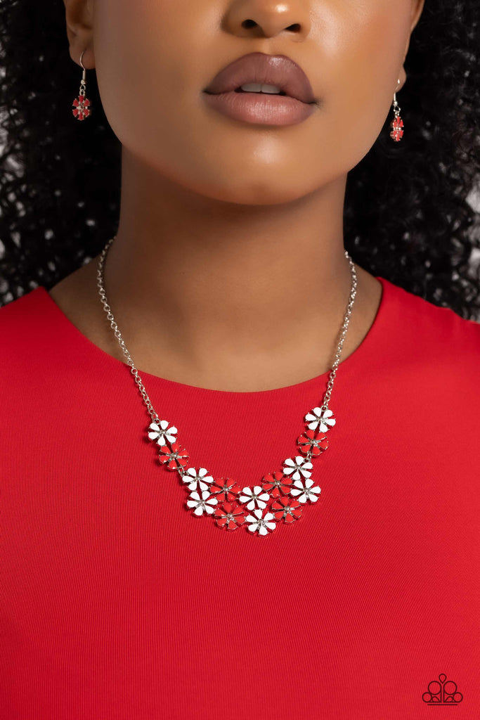 Floral Fever - Red Necklace-Paparazzi