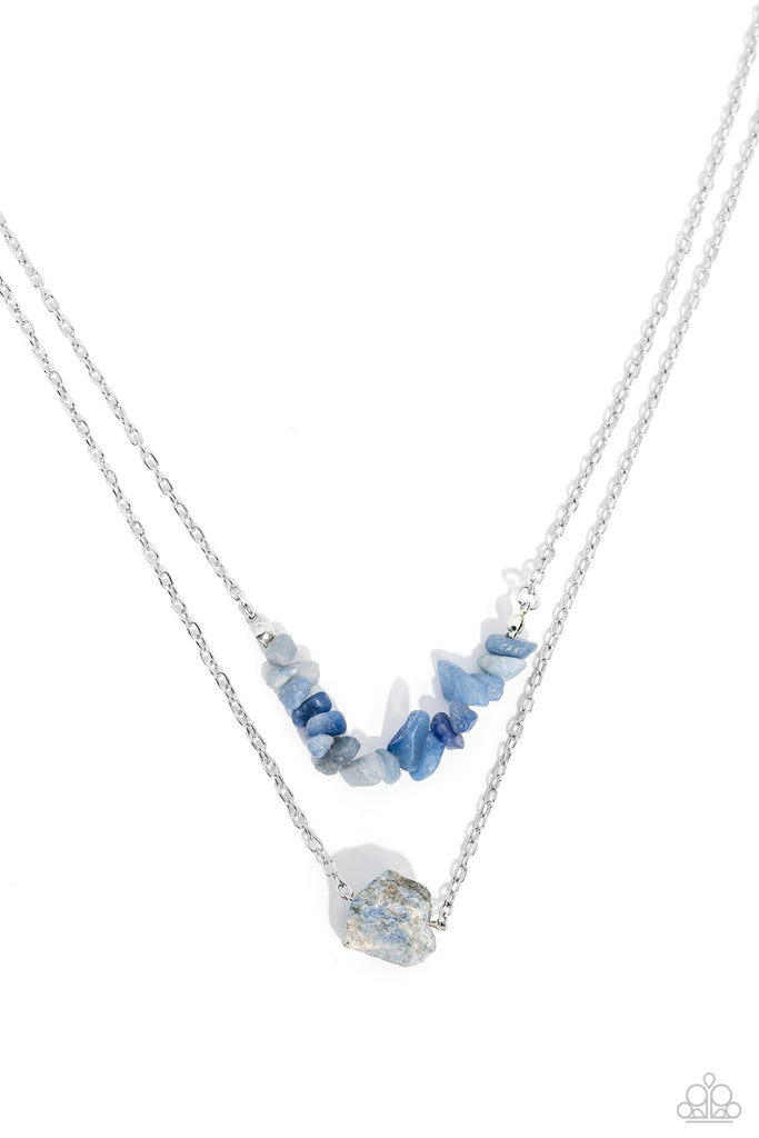 Chiseled Caliber - Blue Stone Necklace-Paparazzi