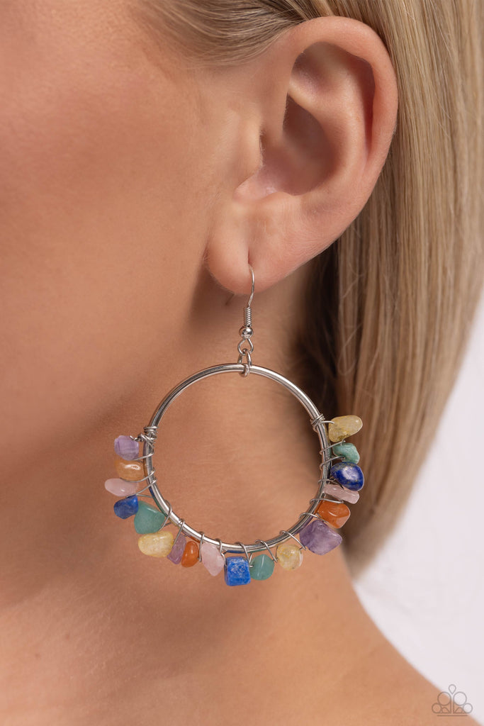 Handcrafted Habitat - Multi Stone Earring-Paparazzi