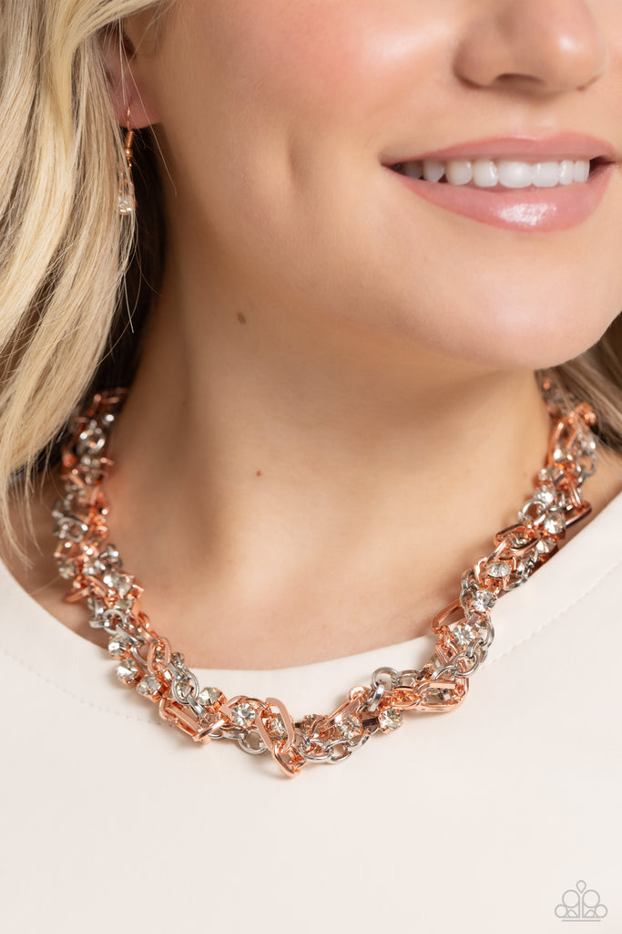 Totally Two-Toned - Copper Necklace-Paparazzi