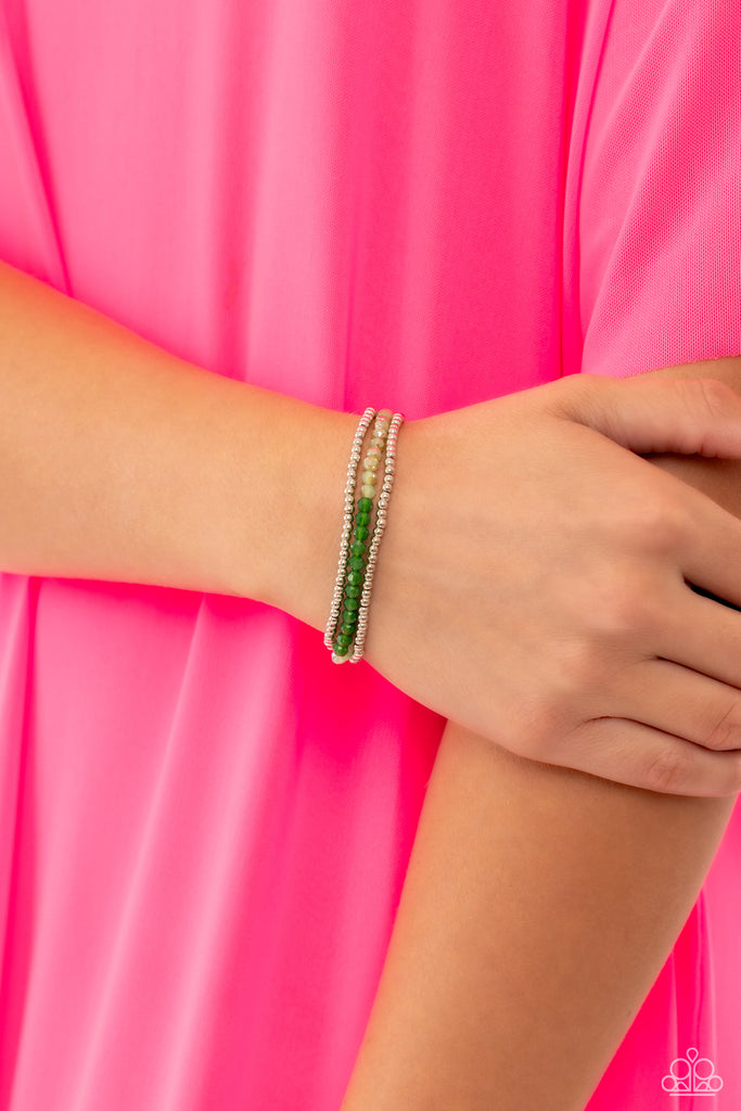 Backstage Beading - Green Bracelet-Paparazzi