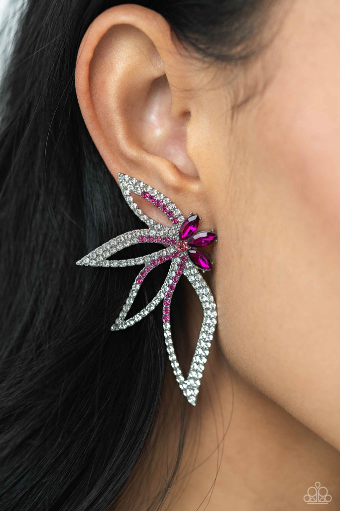 Twinkling Tulip - Pink Paparazzi Earring - The Sassy Sparkle