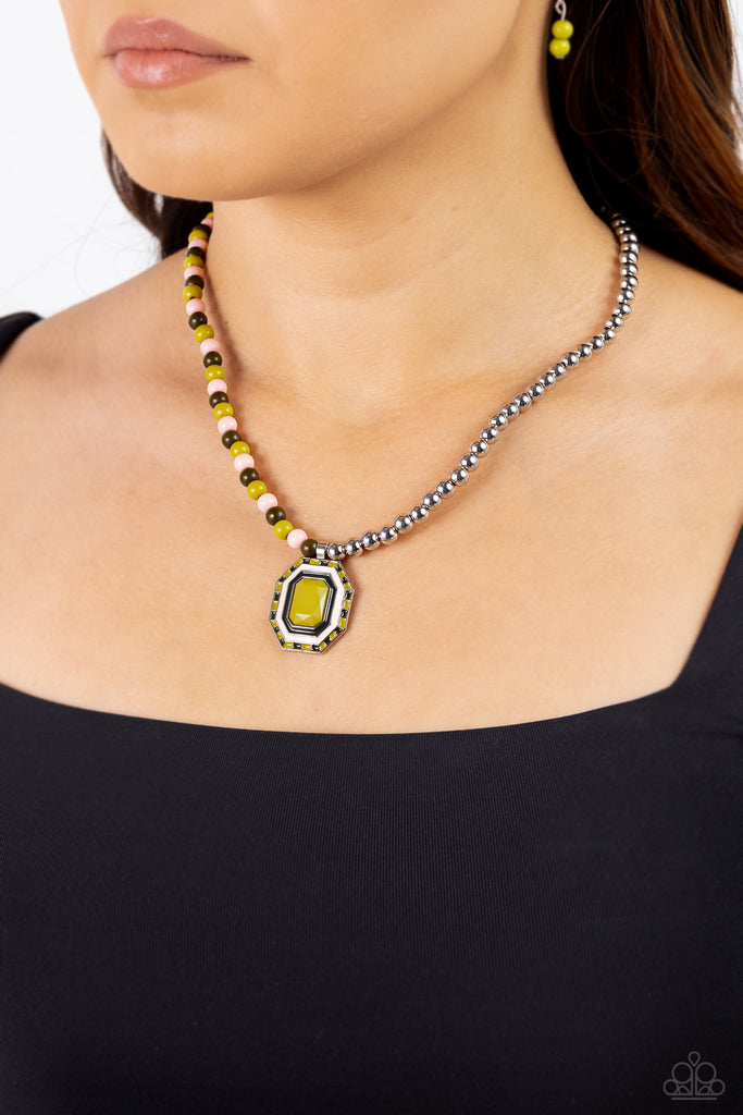 Contrasting Candy - Green Necklace-Paparazzi