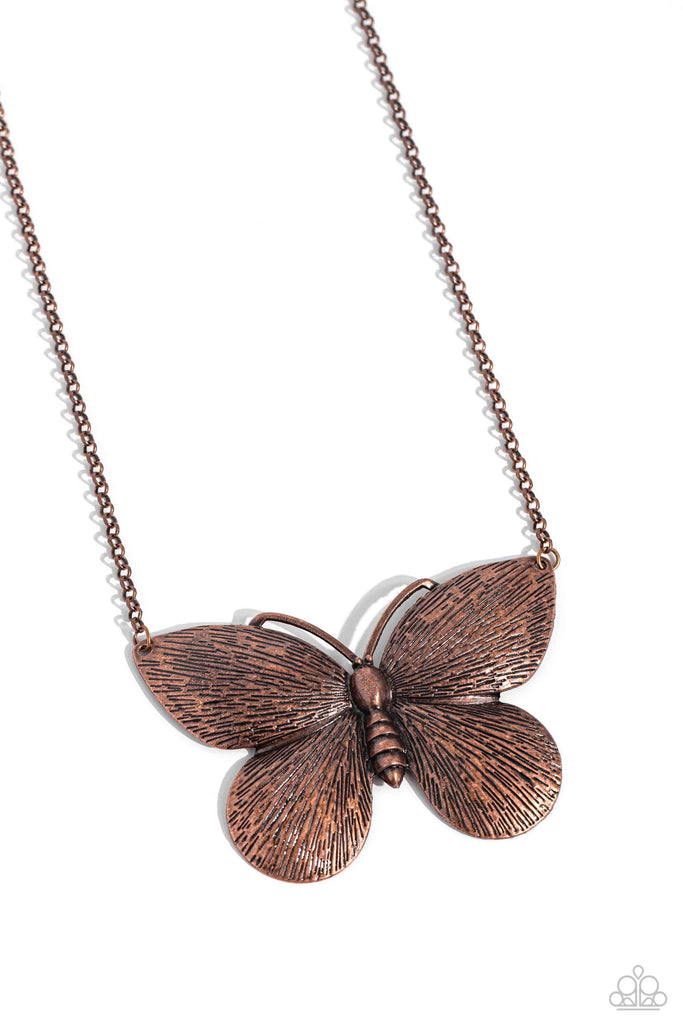 DRAWN to the Wind - Vintage Copper Necklace-Paparazzi