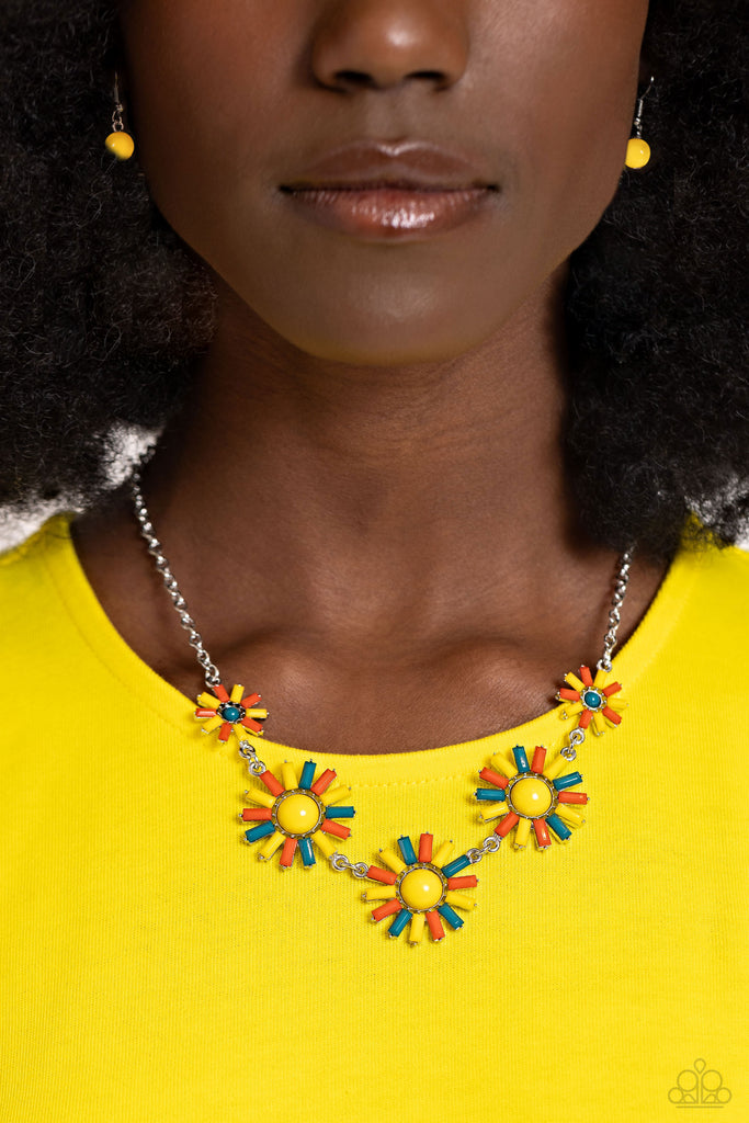 SUN and Fancy Free - Yellow Necklace-Paparazzi
