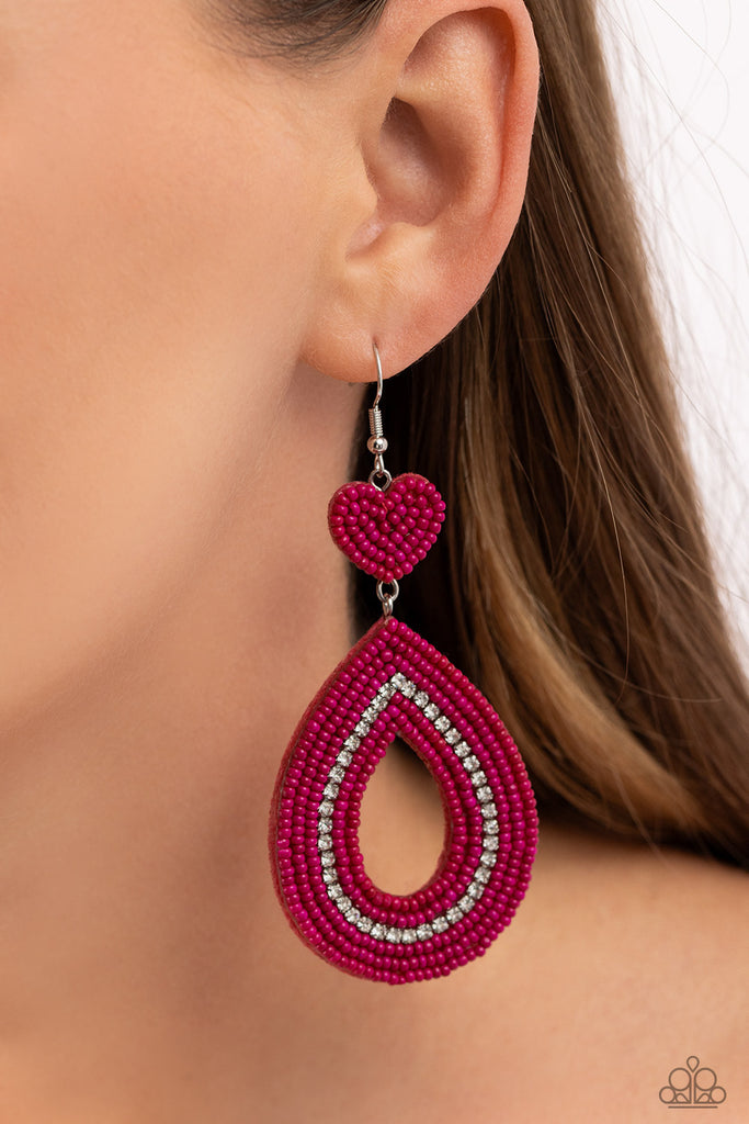 Now SEED Here - Pink Paparazzi Earring - The Sassy Sparkle