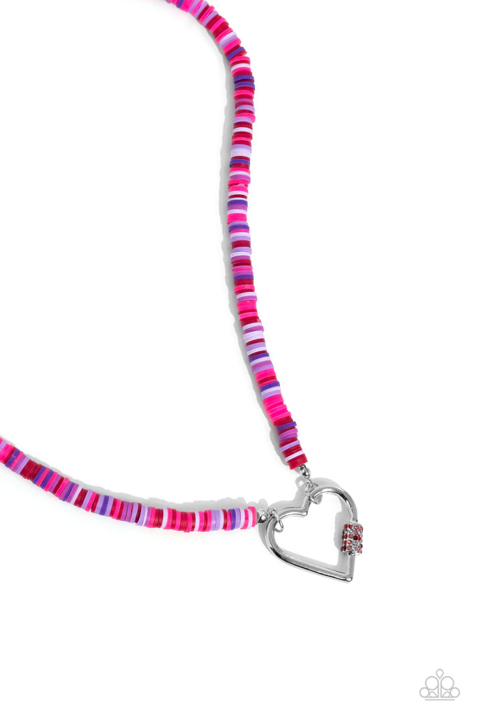 Clearly Carabiner - Red Paparazzi Necklace - The Sassy Sparkle