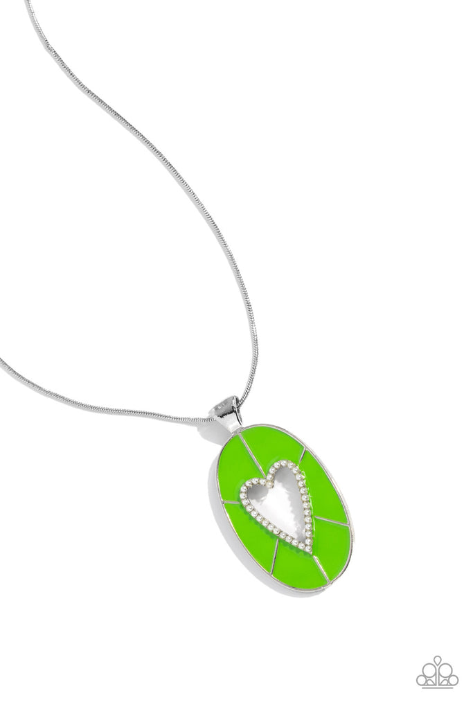 Airy Affection - Green Necklace-Paparazzi