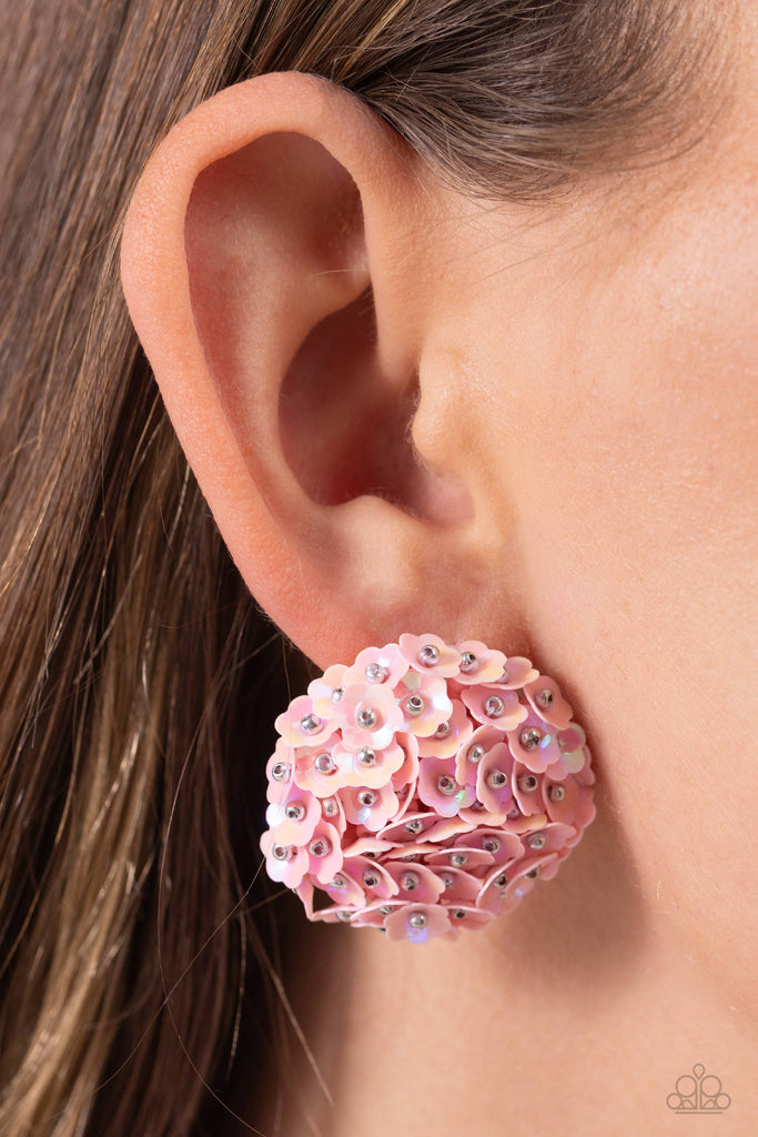 Corsage Character - Pink Post Earring-Paparazzi