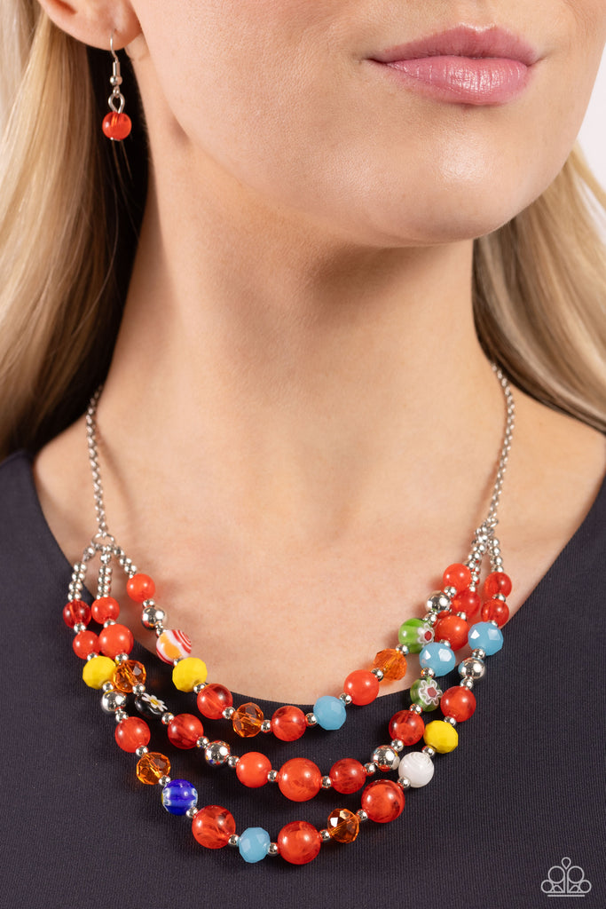 Summer Scope - Red Paparazzi Necklace