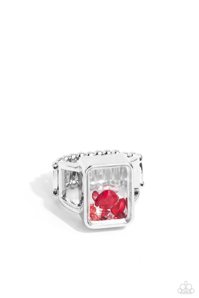 Encased Envy - Red Paparazzi Ring - The Sassy Sparkle