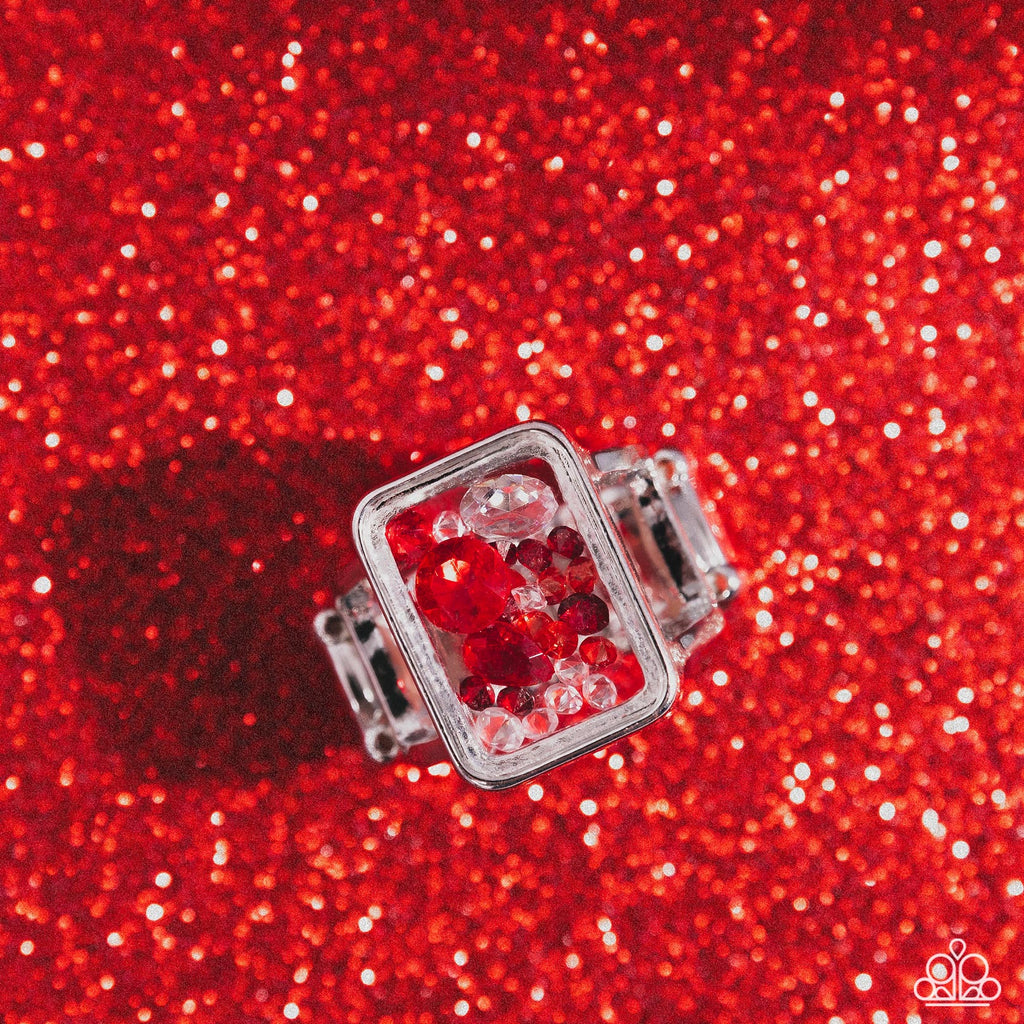 Encased Envy - Red Paparazzi Ring - The Sassy Sparkle